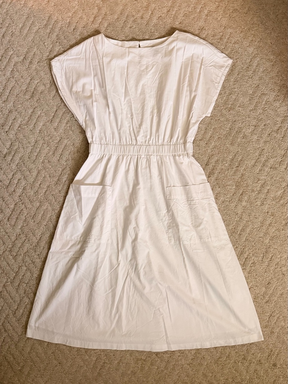 Banana Republic White Midi Dress with Elastic Waist
